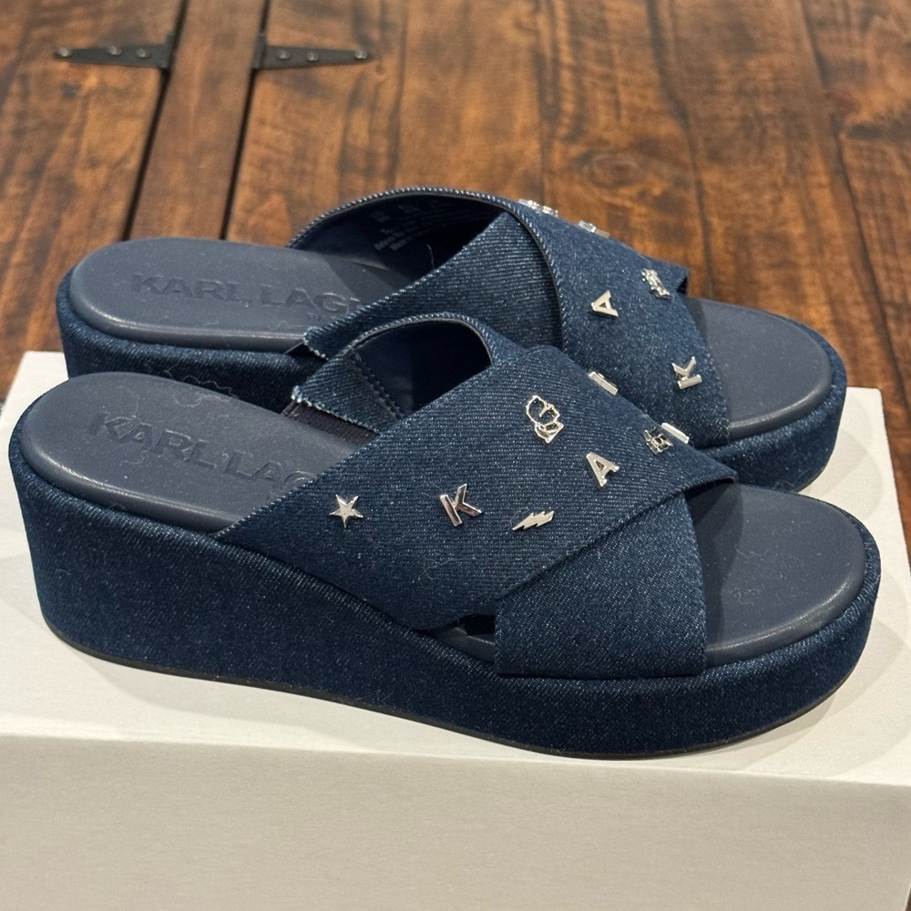 Karl Lagerfeld Paris Caleigh Platform Wedge Sandal